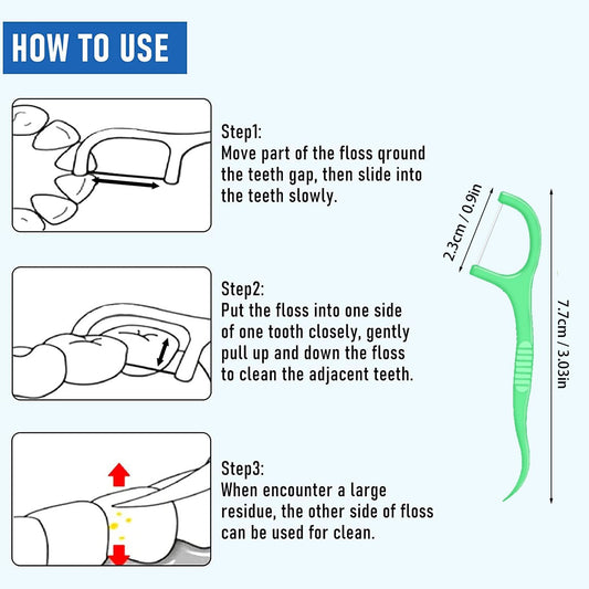 Fresh mint dental floss pick 50pcs