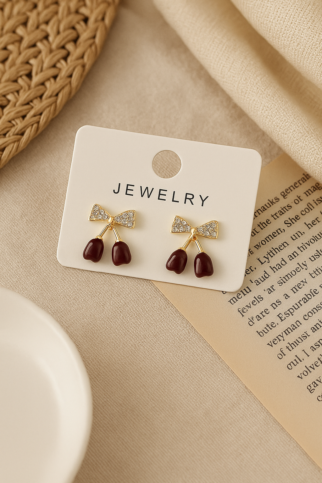 Bow and Heart Earring