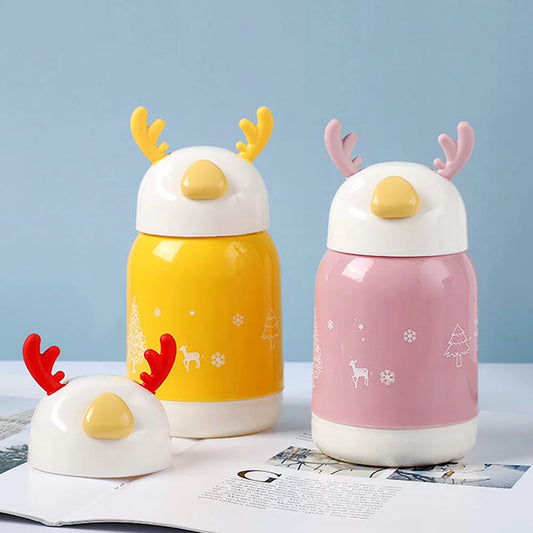 Double Layer Cute Deer Glass Cup