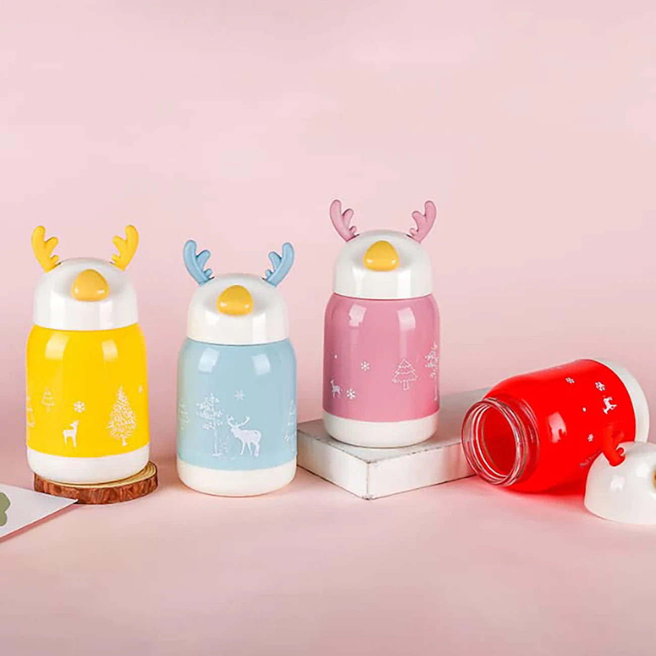 Double Layer Cute Deer Glass Cup