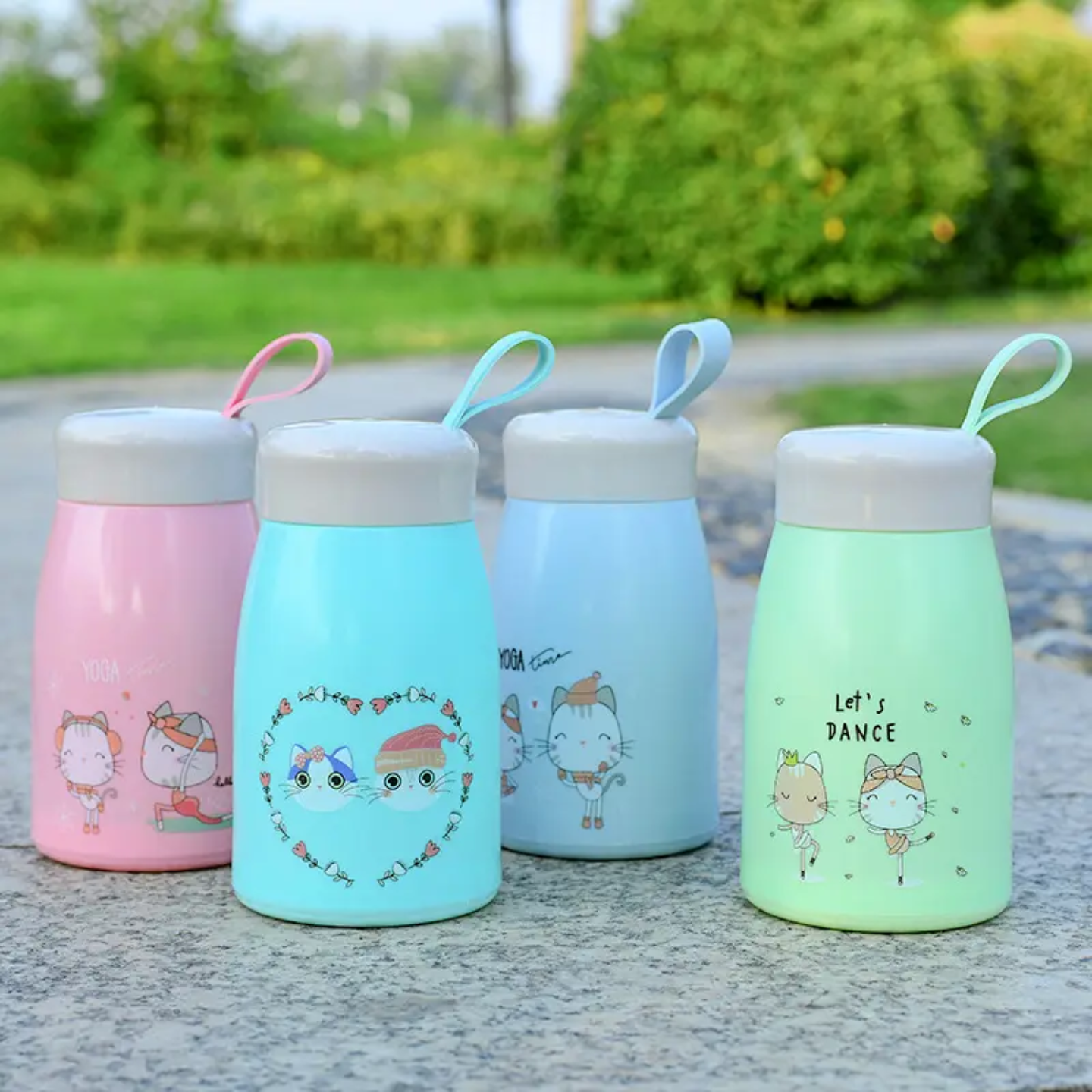 Double Layer Kitten Glass Cup