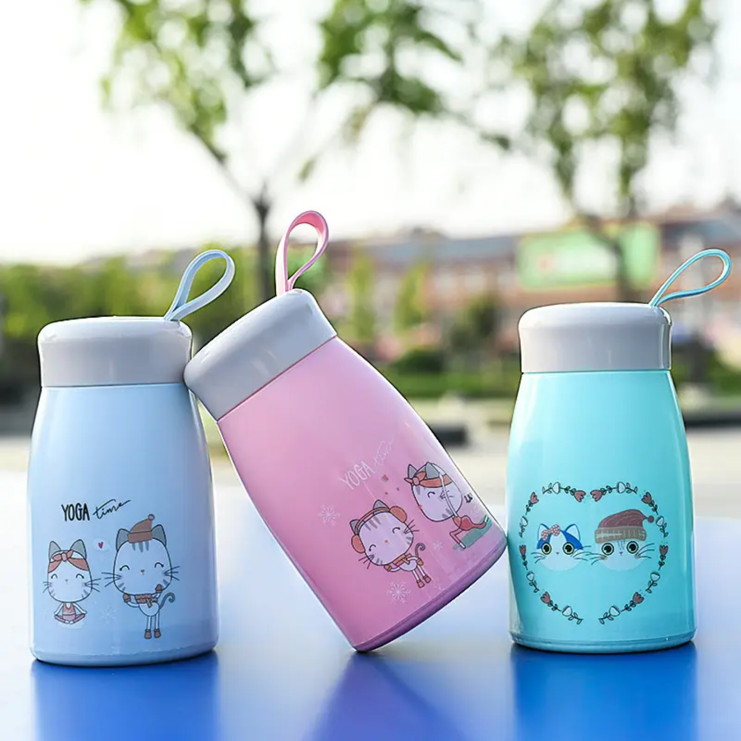 Double Layer Kitten Glass Cup