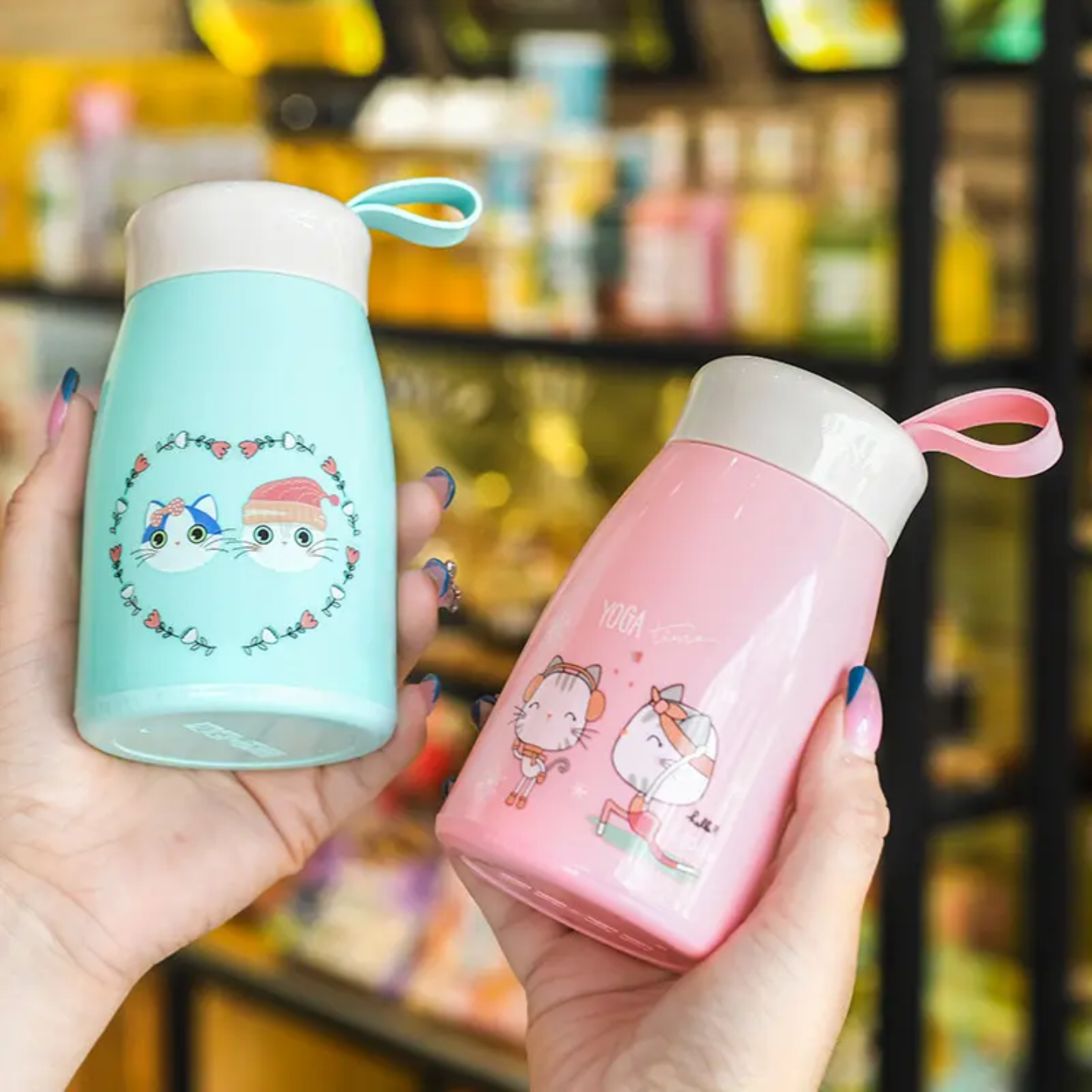 Double Layer Kitten Glass Cup