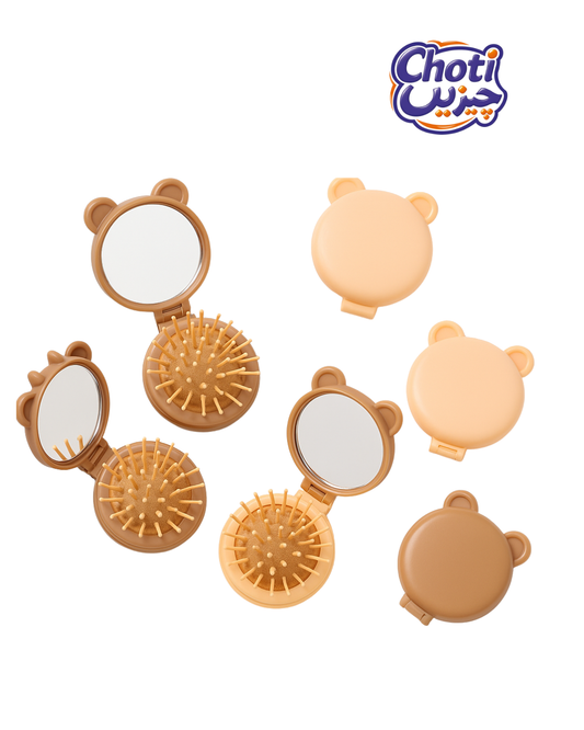 Cute Bubble Tea Colour Foldable Mirror Comb