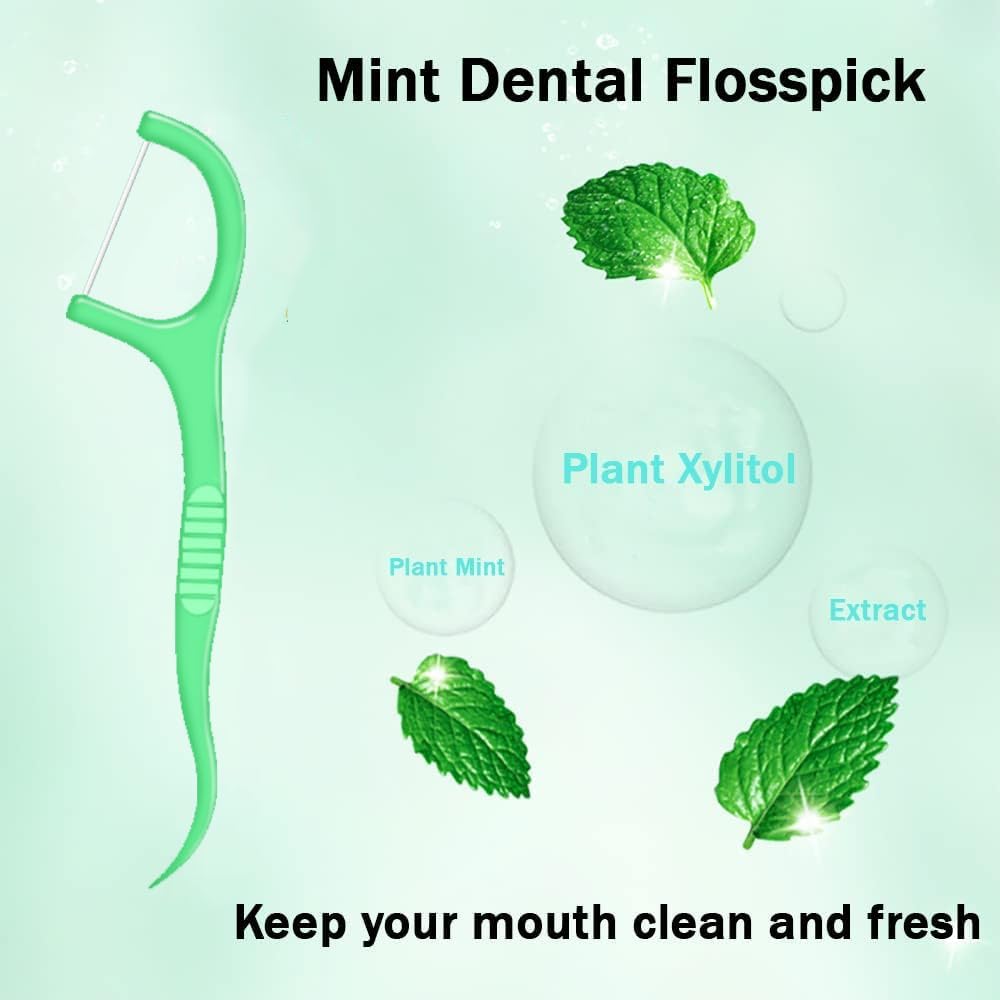 Fresh mint dental floss pick 50pcs