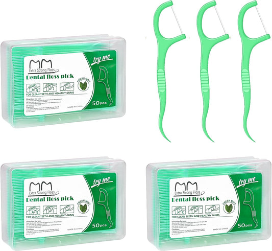 Fresh mint dental floss pick 50pcs