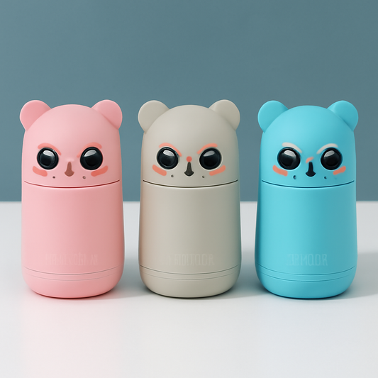 Cute Bear Portable Glass Bottle