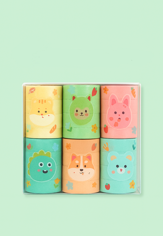 Cute Animal 4 Rolls of Stationery Tape
