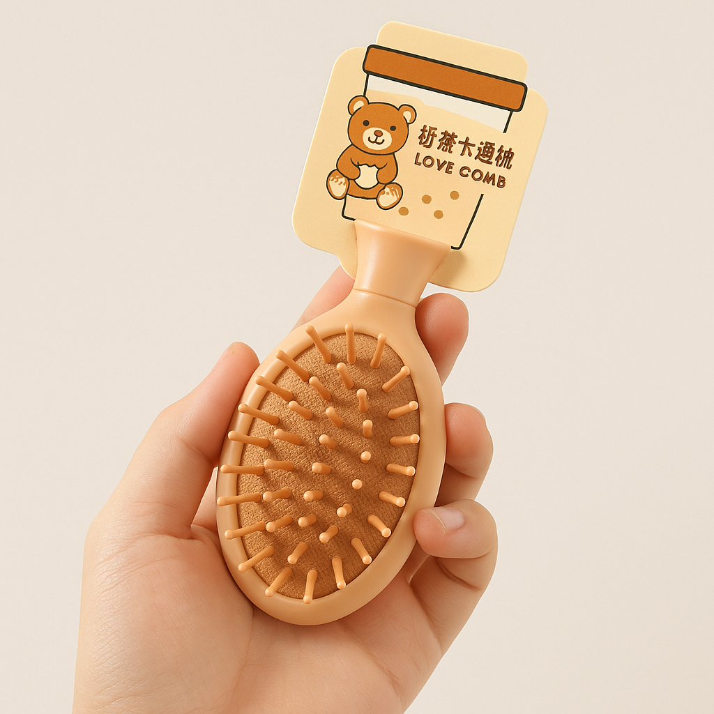 Bubble Tea Colour Oval Airbag Comb