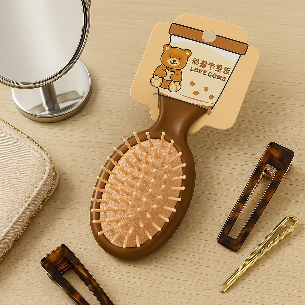 Bubble Tea Colour Oval Airbag Comb