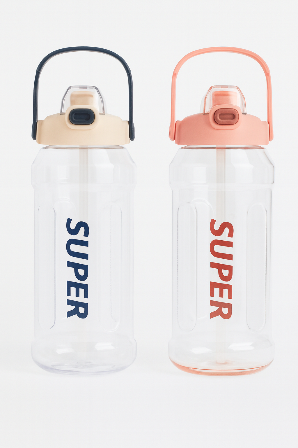 Large Capacity Double Drinking Straw Cup