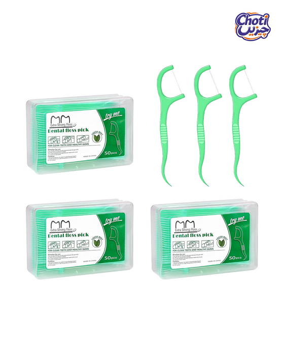 Fresh mint dental floss pick 50pcs