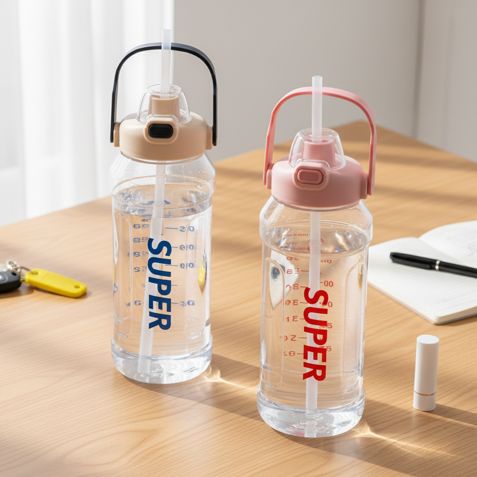 Large Capacity Double Drinking Straw Cup