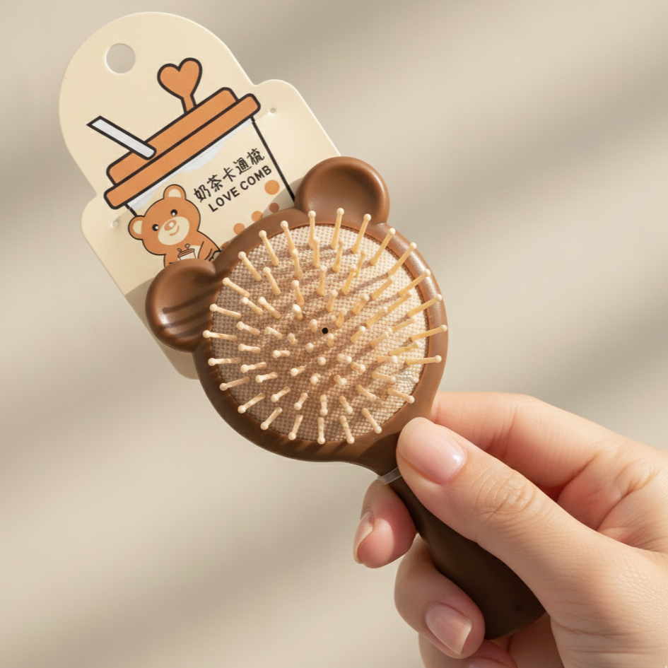 Bubble Tea Colour Bear Airbag Comb