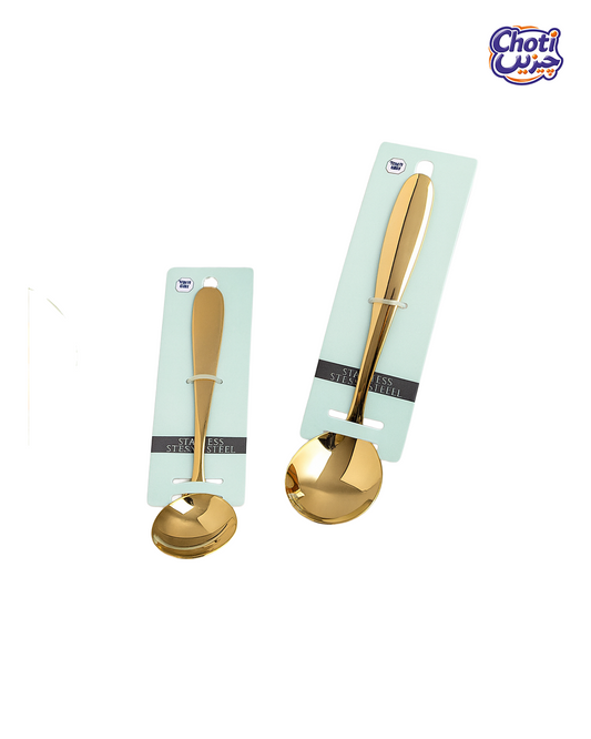 Gold Plated Round Spoons-pack of 6