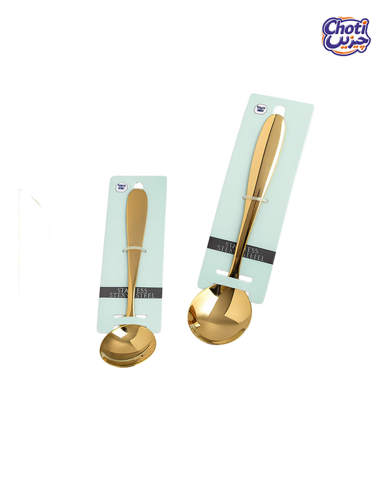 Gold Plated Round Spoons-pack of 6