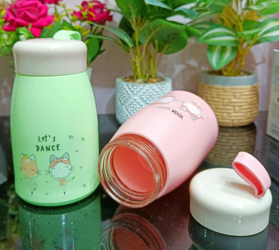 Double Layer Kitten Glass Cup