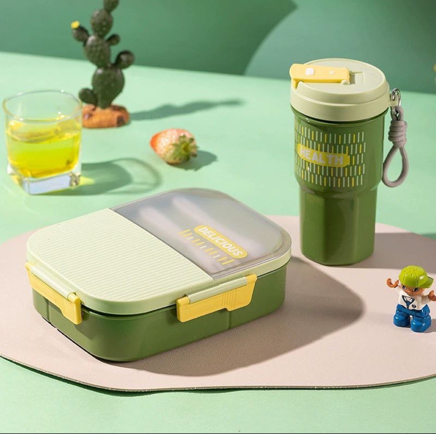 Lunch Box and Water Cup Set – Large (1250ml + 550ml)