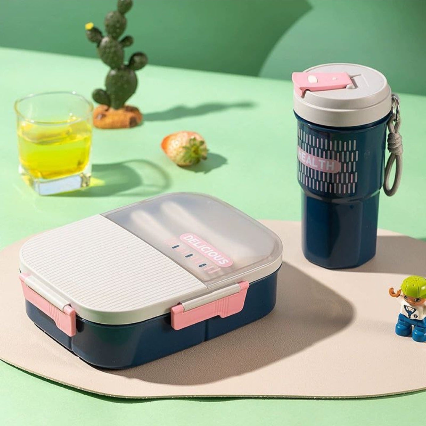 Lunch Box and Water Cup Set – Large (1250ml + 550ml)