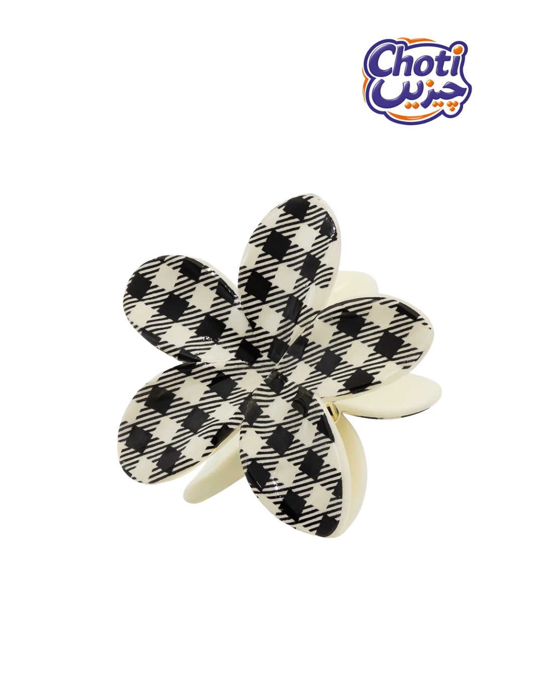 Plaid Flower Claw Clip