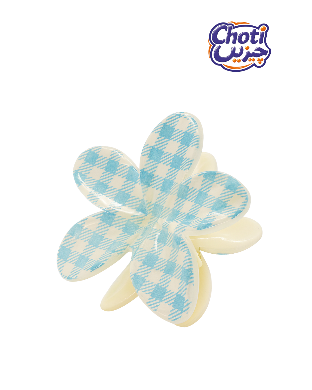 Plaid Flower Claw Clip