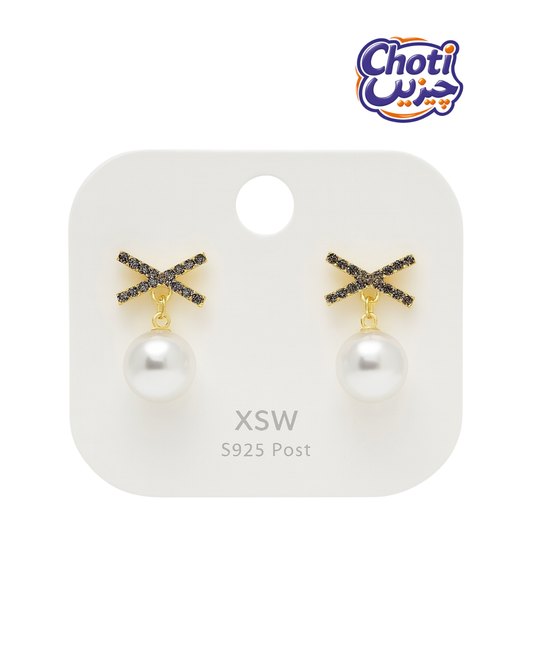 Butterfly Pearl Stud Earring