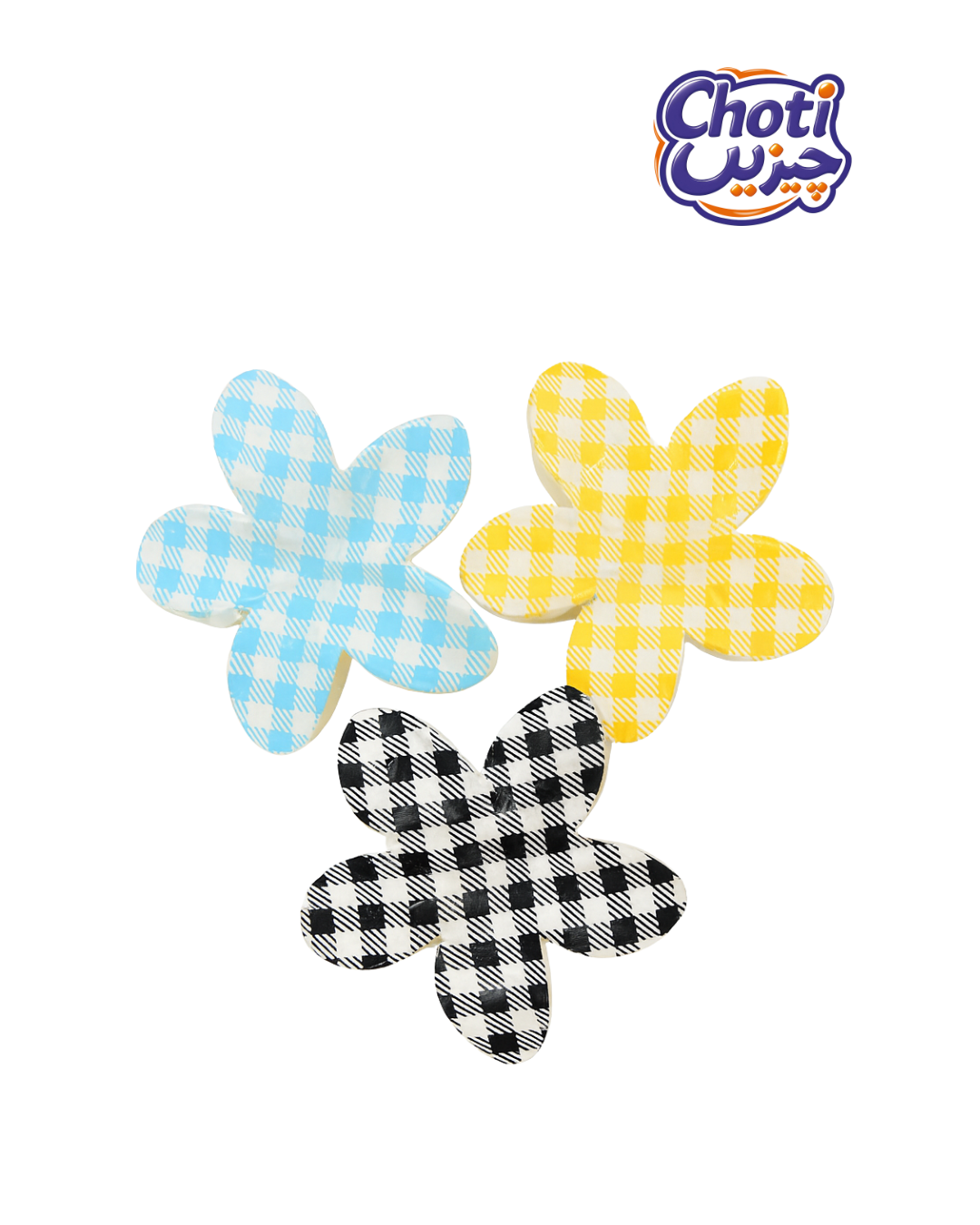 Plaid Flower Claw Clip