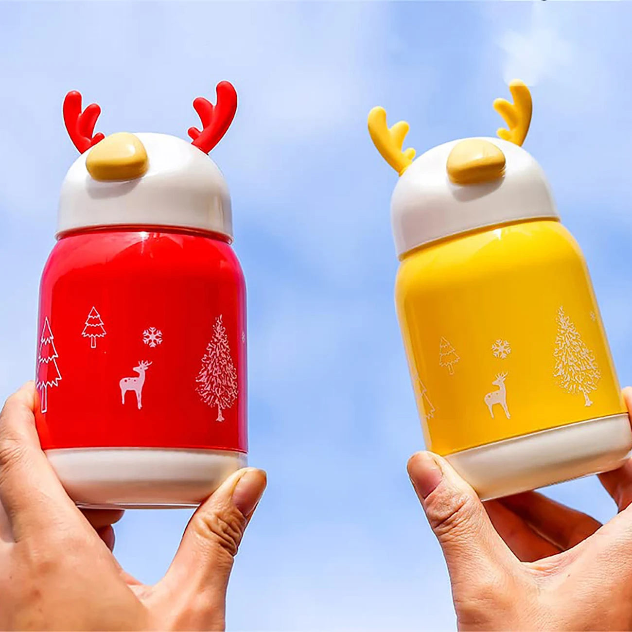 Double Layer Cute Deer Glass Cup