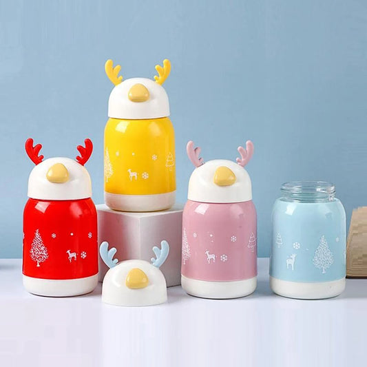 Double Layer Cute Deer Glass Cup